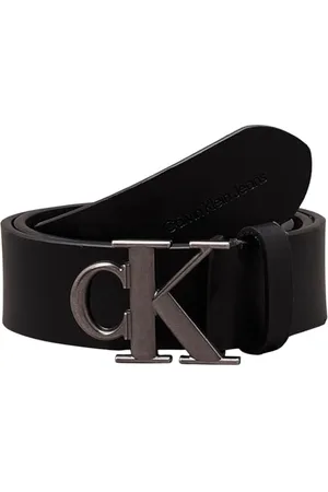 Calvin Klein Jeans Herren Gürtel Round Mono Plaque Leather Belt aus Leder, , 135 cm
