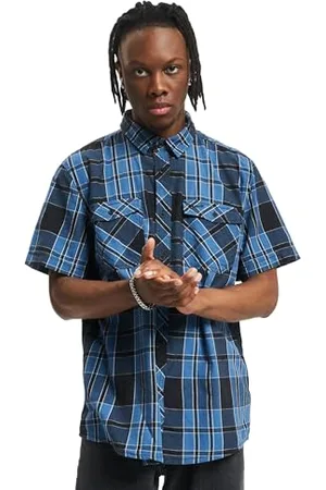 Brandit Herren Roadstar Shirt Short Sleeve Hemd, Indigoblau-schwarz, 3XL