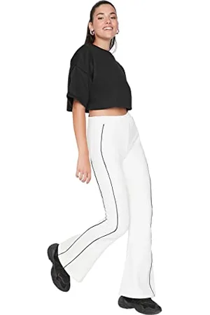 Trendyol Damen Herren Mittlerer Bund Flared Jogginghose Sweatpants, , L EU