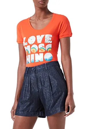 Moschino Womens high Waist in Viscose Blend Lurex Chambray Lässige Shorts, , 46