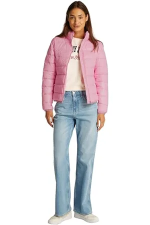 Tommy Hilfiger Damen Pufferjacke Essential Tape Hochglanz, Rosa (Pink Sugar), M