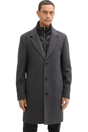 TOM TAILOR Herren 2-in-1 Wollmantel mit Abnehmbarer Innenjacke, , XL