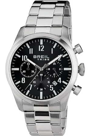 Breil Uhr Herren Classic Elegance Ziffernblatt SCHWARZ Bewegung Chrono Quartz e Bracelet Stahl Silber EW0227