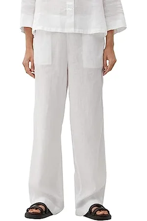 QS by s.Oliver Weiß Damen Hose, Loose Fit 2130968 48