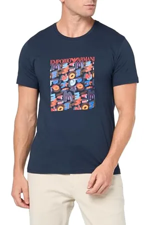 Emporio Armani T-Shirt mit Makro-Logo und Rundhalsausschnitt