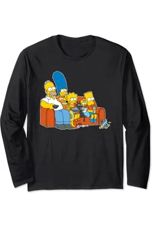 The Simpsons Homer Marge Maggie Bart Lisa Simpson Couch Langarmshirt