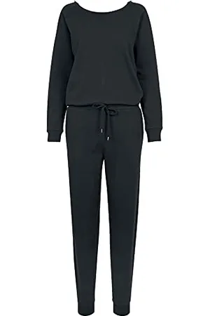 Urban classics Damen Ladies Long Sleeve Terry Jumpsuit, (Black 00007), XL