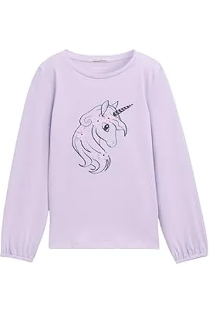 TOM TAILOR Mädchen Kinder Langarmshirt mit Einhorn-Print, , 92/98