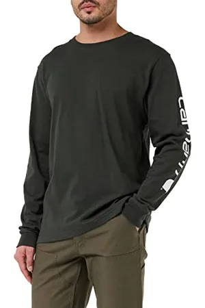 Carhartt Herren Lockeres, Schweres, Langärmliges T-shirt mit Logo-grafik auf dem Ärmel- T-Shirt , , XXL