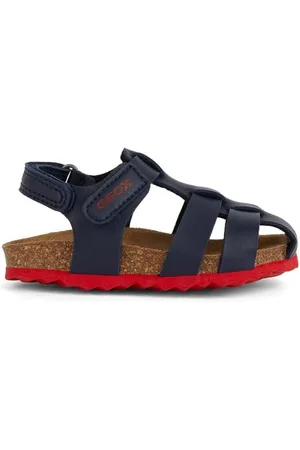Geox B CHALKI Boy Sandal, Navy/RED, 26 EU
