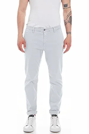 Replay Herren Chino Benni Regular-Fit Hyperflex X-Lite mit Stretch, (Grau), 36W / 30L