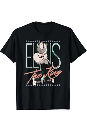 Elvis Presley Offizielles Vintage T-Shirt Klassische Passform Halbarm Klein EU S