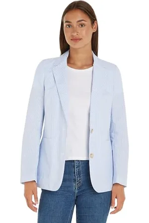 Tommy Hilfiger Damen Blazer Striped Poplin Regular Elegant, , 34