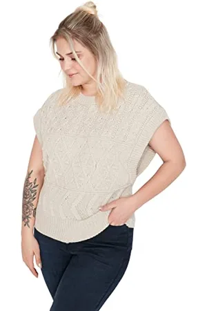 Trendyol Damen Crew Neck Plain Relaxed Plus Size Sweater, , XXL EU