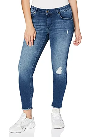 ONLY Damen Carwilly Reg Ank Mbd Noos Skinny Jeans, Medium Blue Denim, 42/32 EU