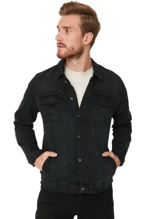 Trendyol Herren Herren Slim Standard Plain Denim Jacke Coat, , XS EU