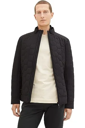 TOM TAILOR Herren 1037334 Steppjacke mit Stehkrgen im Biker-Style, 29999-Black, XXXL