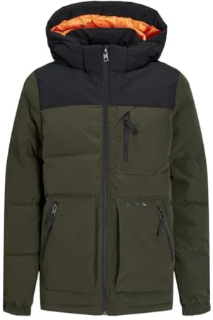 JACK&JONES JUNIOR Jungen JJEOTTO Puffer Jacket MNI Pufferjacke, Rosin/Detail:Black Blocking/Black Print, 104