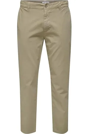 Only & Sons ONLY&SONS Herren Hose Chino Basic Reißverschluss Gesäßtaschen Gürtelschlaufen, Farben: , Größe Hosen:30W / 32L, Beinlänge:L32