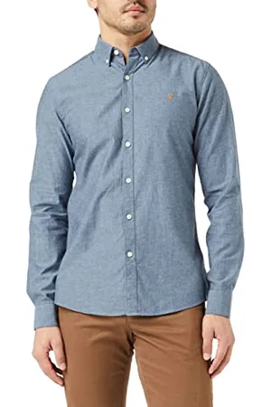 Farah Herren Steen Slim Fit gebürsteter Baumwolle Hemd, , S
