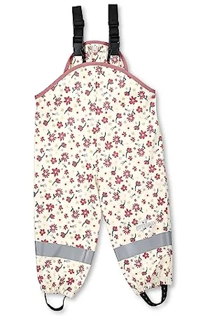 Sterntaler Kleinkind Mädchen Regenhose Kinder Träger Regenträgerhose Blumen - Hose Wasserdicht mit Druckknopf und verschweißten Nähten - , 98