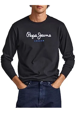Pepe Jeans Herren Eggo Long T-Shirt, Schwarz, XL
