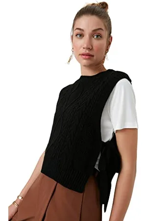 Trendyol Damen Crew Neck Plain Regular Vest Sweater, , S EU