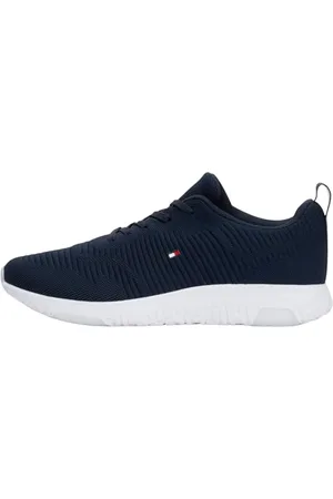 Tommy Hilfiger CORPORATE KNIT RIB RUNNER Runner Sneaker Herren, Blau (Desert Sky), 44 EU