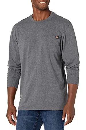 Dickies Herren Long Sleeve Heavyweight Crew Neck Arbeits T Shirt, Anthrazitgrau Meliert, L EU