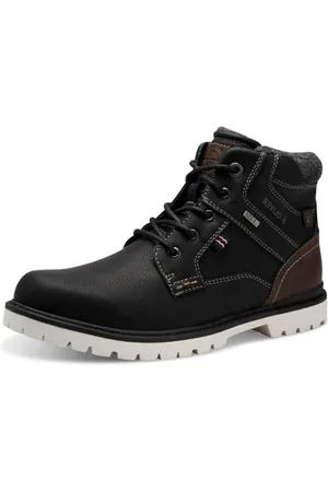 QS by s.Oliver Herren Stiefel zum Schnüren mit Reißverschluss Wasserabweisend, (Black), 45 EU