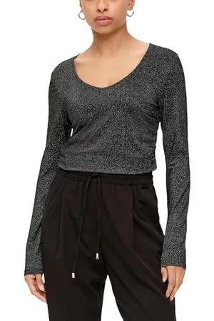 QS by s.Oliver Langarmshirt in Glitzer Optik