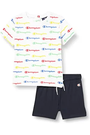 Champion Baby-Jungen Legacy American Classics-All-Over S/S T-Shirt & Shorts Anzug, , 12 MESI