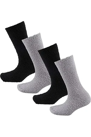 Camano 1103482000 - Damen sustainable cosy Kuschel Socken 4 Paar, black, Größe 35/38