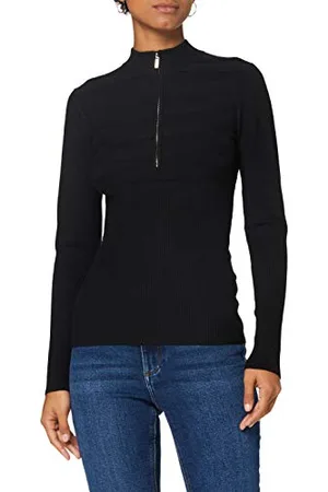 Morgan Damen Pull Manche Longue Col Roulé Zippé Menzip Pullover, , TXS