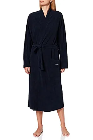 Trigema Damen 552100 Hausmantel, Blau (Blau 046), 52