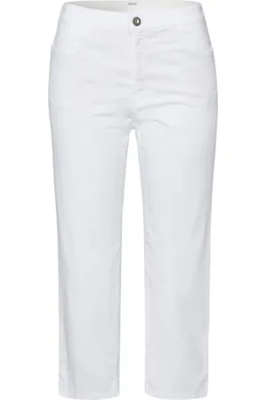 Brax Damen Style Mary Capri Sommercapri I Hose, White, 27W / 32L