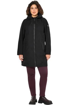Ulla Popken Damen große Größen Übergrößen Plus Size HYPRAR Funktionsjacke, wasserdicht, Kapuze