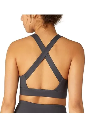 FM London Sport-BH mit Riemen für Damen , Nahtloser, stoßdämpfender Sport-BH für Fitness und Yoga , Gepolsterter Sport-BH, der fest, aber sanft auf der Haut sitzt , Atmungsaktiver