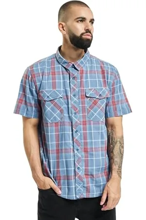 Brandit Herren Roadstar Shirt Short Sleeve Hemd, Blau-rot, XXL