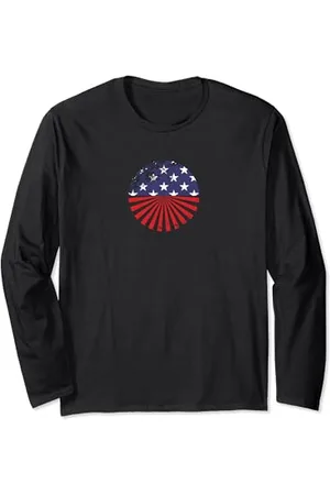 American Vintage Amerikanische Flagge, Vintage, Retro, rund, Used-Look Langarmshirt