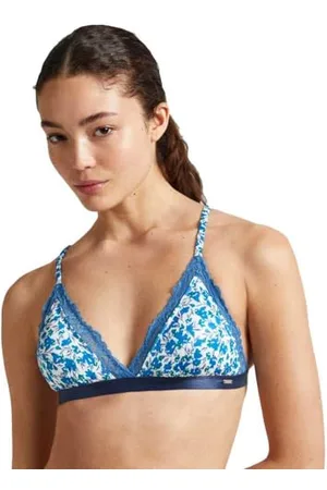 Pepe Jeans Damen Flower Bra B, Blau (Dunkelblau), L