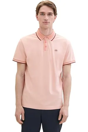TOM TAILOR Herren Basic Piqué Poloshirt, coral rose twotone, S