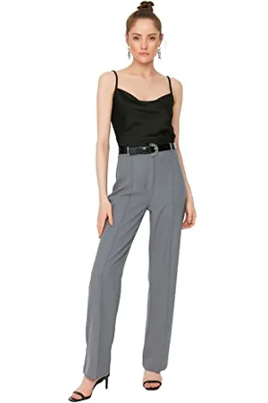 Trendyol Hohe Taillenrippen Nähte Hosen, , 34