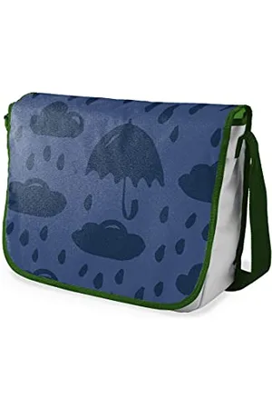 Bonamaison Le Jardin du Lin Digital Bedruckte Messenger Schultaschen mit Khaki Riemen für Mädchen und Jungen, Zurück zur Schule, Kuriertaschen für Schüler, Umhängetaschen, Größe: 29x36 Cm