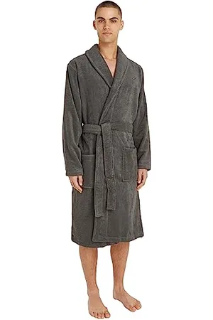Tommy Hilfiger Herren Bademantel aus Baumwolle, Grün (Magnet), M