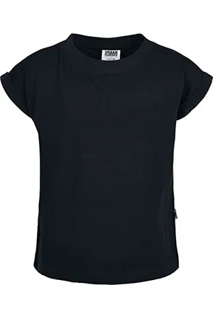 Urban classics Mädchen Girls Organic Extended Shoulder Tee T-Shirt, Black, 122/128