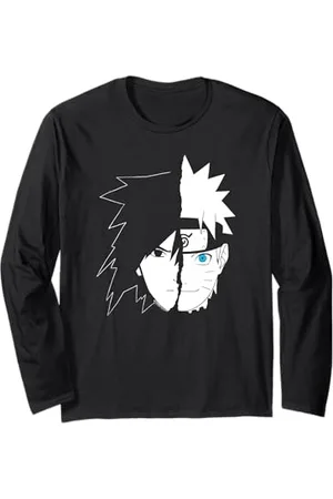 Naruto Sasuke Split Face Langarmshirt