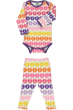 Småfolk Girls Baby Body LS & Leggings Set, Mini Retro Apples Infant and Toddler Costumes, , 98