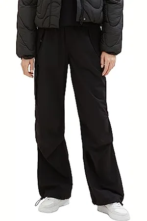 TOM TAILOR Damen 1038214 Cargo Hose mit weitem Bein, 14482-deep Black, XS
