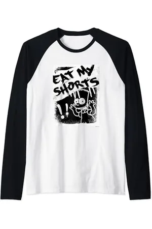 The Simpsons Bart Simpson Eat My Shorts Spray-Paint Graffiti Raglan